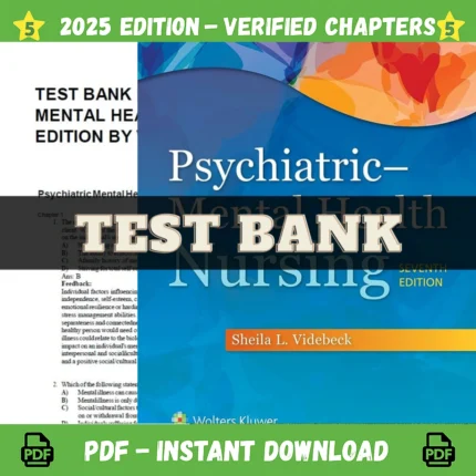Psychiatric Mental Health Nursing 7th Edition Videbeck Test Bank
