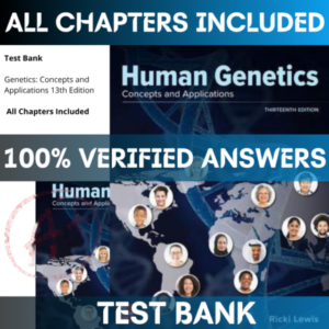Test Bank Human Genetics: Concepts and Applications 13th Edition by Ricki
