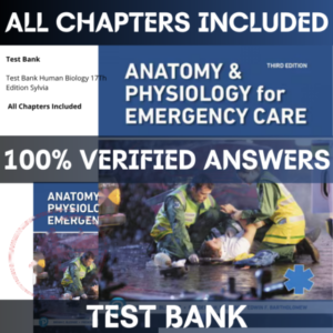 Test Bank for Anatomy & Physiology for Emergency Care, 3rd Edition Bledsoe | All Chapters Included