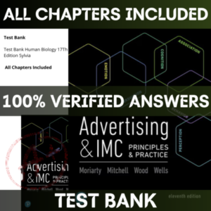 Test Bank for Advertising & Imc Principles And Practice, 11th Edition Moriarty | All Chapters Included