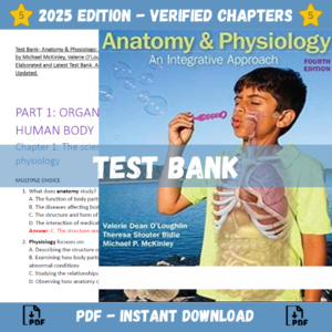 Test Bank for Anatomy and Physioogy An Integrative Approach, 4th Edition (Theresa Bidle) | ISBN 9781264265411