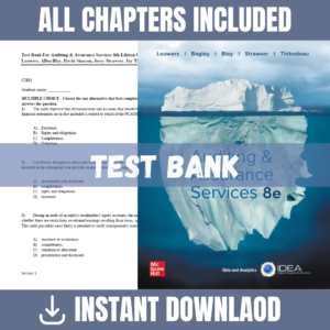 Test Bank for Auditing & Assurance Services, 8th Edition | ISBN 9780471230113