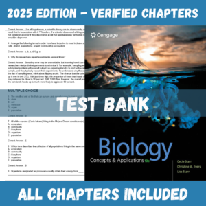 Test Bank for Biology: Concepts and Applications, 10th Edition | ISBN 9781337538244