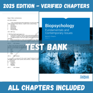 Test Bank for Biopsychology Fundamentals and Contemporary Issues, 1st Edition | ISBN 9781453392935