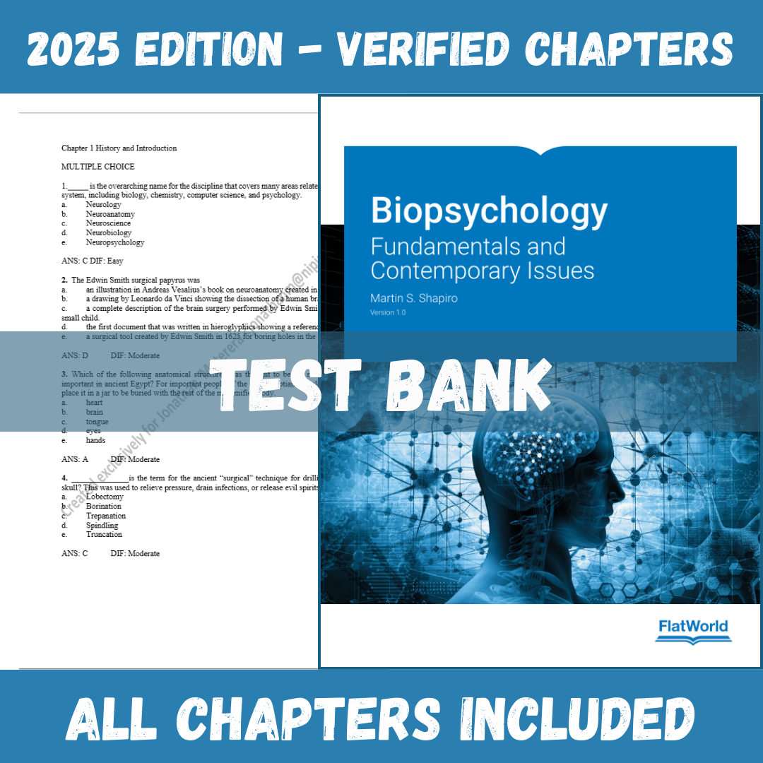 Test Bank for Biopsychology