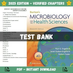 Test Bank for Burton's Microbiology for the Health Sciences 11th Edition | ISBN 9781284209952