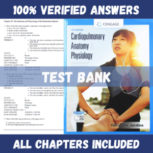 Test Bank for Cardiopulmonary Anatomy & Physiology: Essentials of Respiratory Care, 7th Edition | ISBN 9780357102046