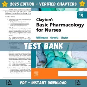 Test Bank for Clayton's Basic Pharmacology for Nurses, 19th edition | ISBN 9780323829731