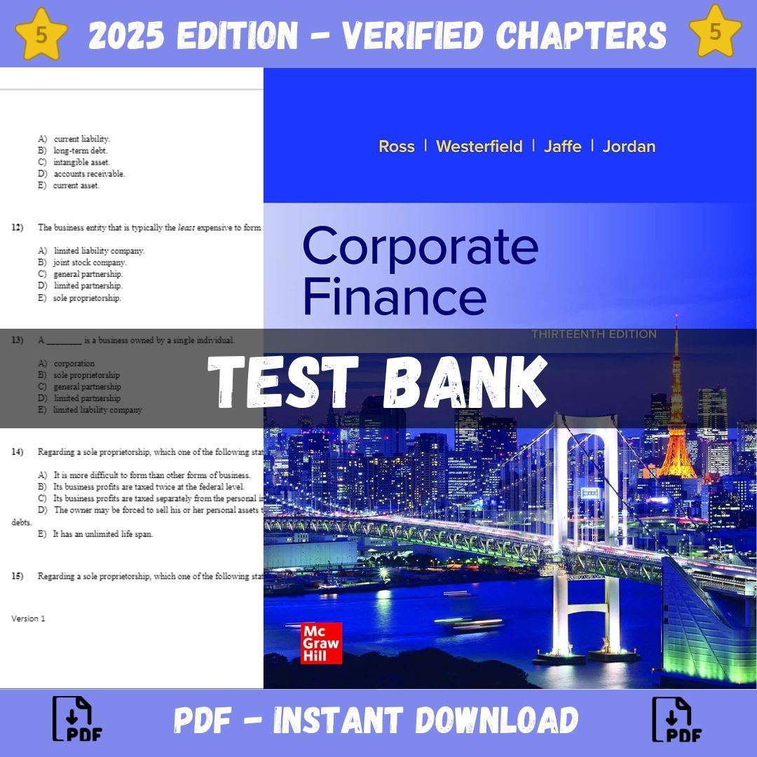 Test Bank for Corporate Finance