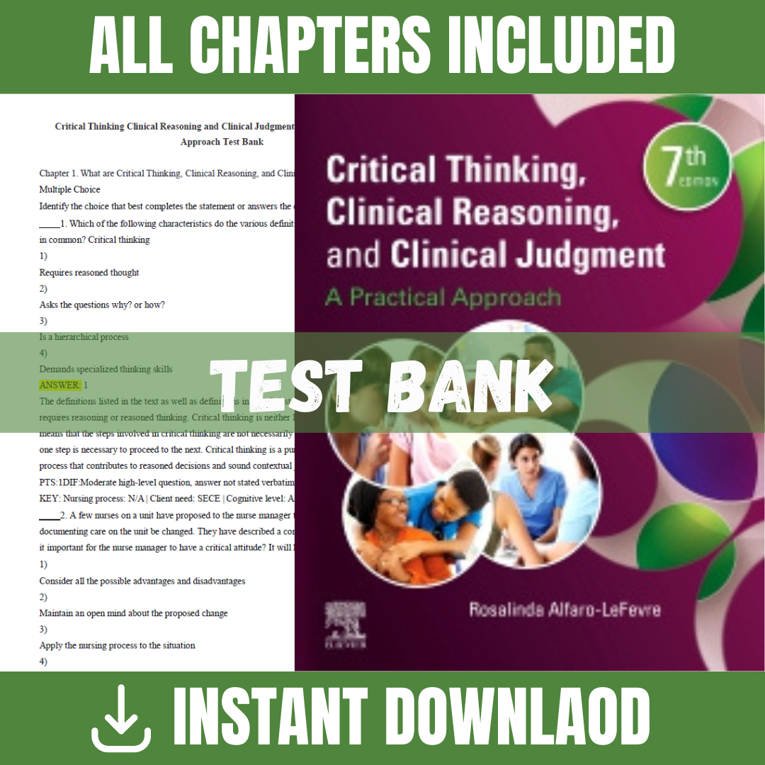 Test Bank for Critical Thinking