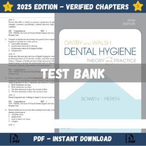 Test Bank for Darby and Walsh Dental Hygiene 5th Edition | ISBN 9780323711296
