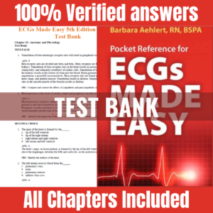 Test Bank for ECGs Made Easy, 5th Edition | ISBN 9780323101080