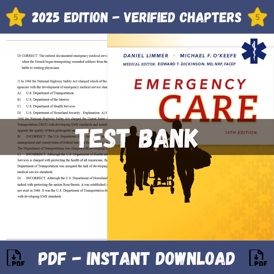 Test Bank for Emergency Care