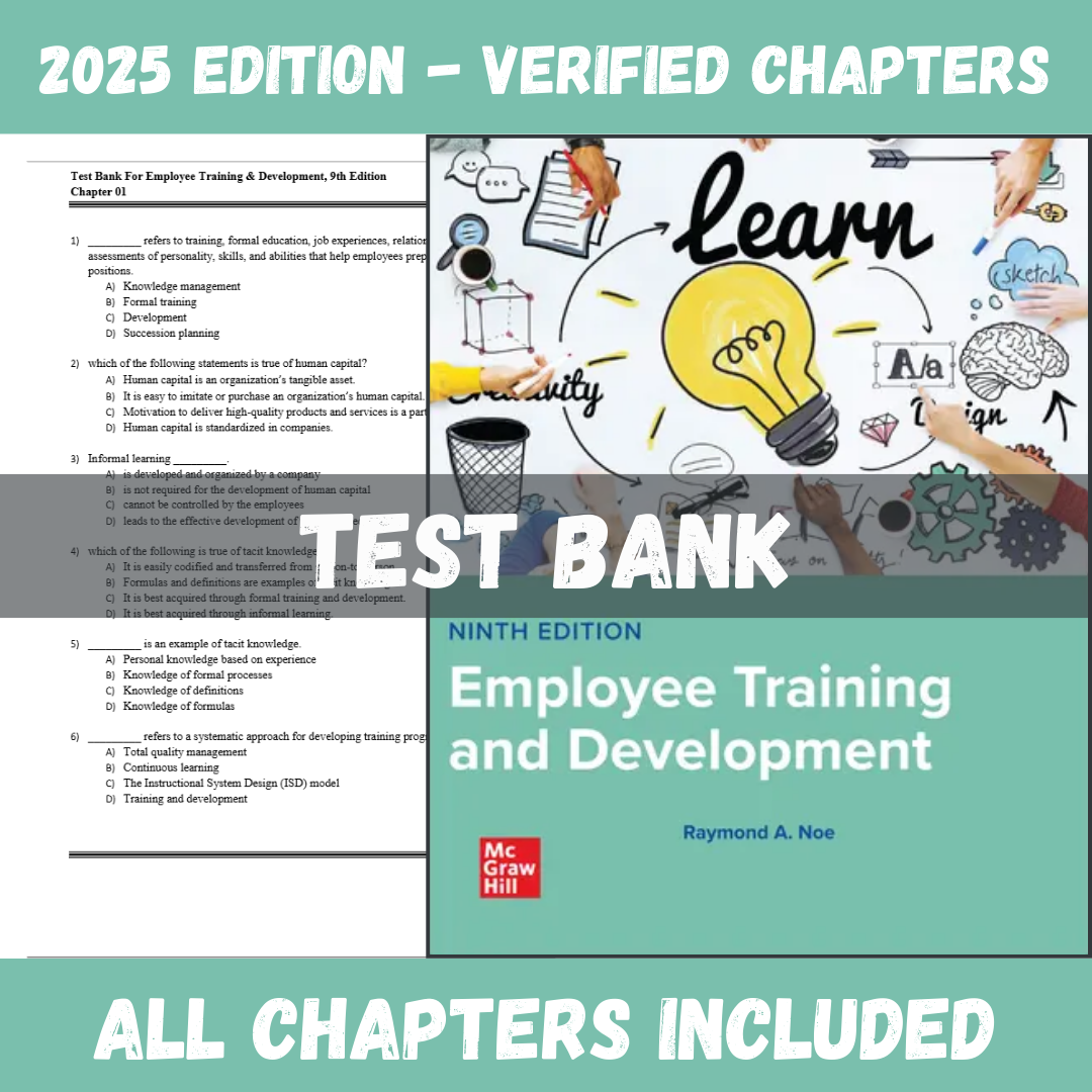 Test Bank for Employee Training