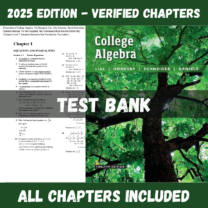 Test Bank for Essentials of College Algebra, 12th Edition | ISBN 9780321970633
