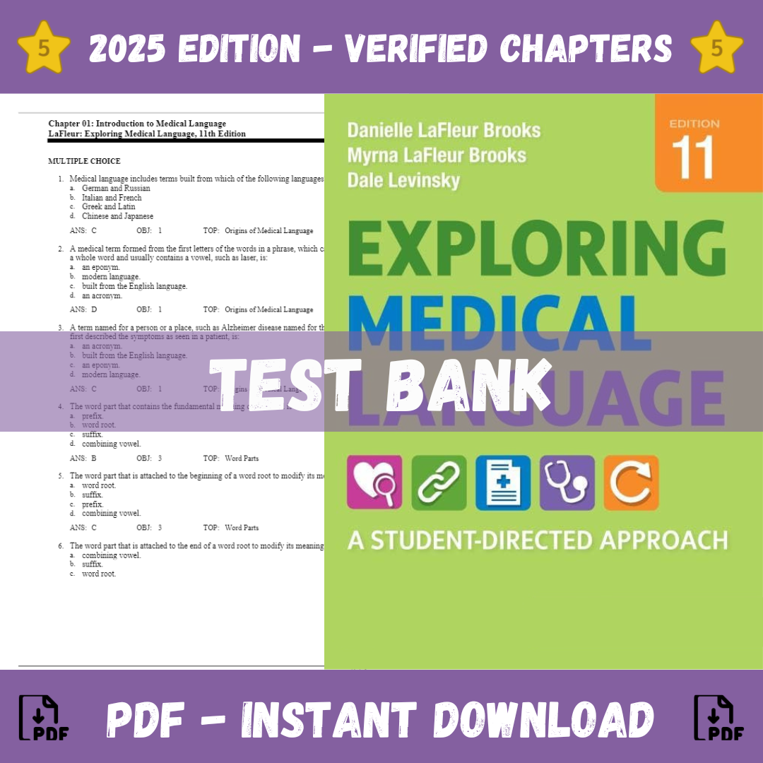 Test Bank for Exploring Medical