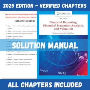 Test Bank for Financial Reporting, Financial Statement Analysis and Valuation, 10th Edition | ISBN 9781800888685