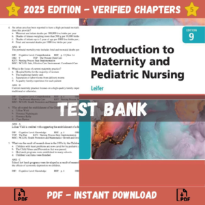 Test Bank for Introduction to Maternity and Pediatric Nursing 9th Edition | ISBN 9780323826815