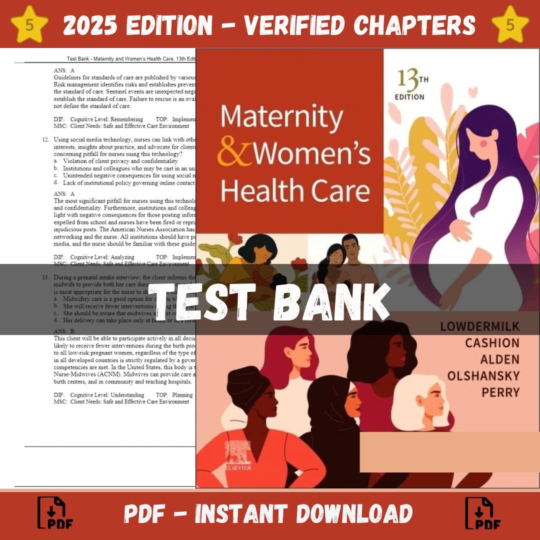 Test Bank for Maternity