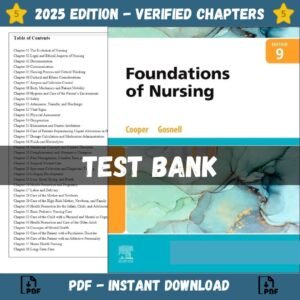 Test Bank for – Foundations of Nursing, 9th Edition | ISBN 9781974812943