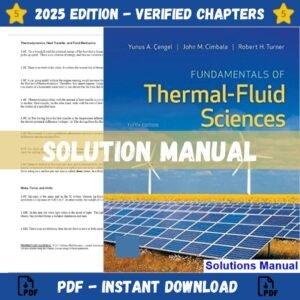 Test Bank for Fundamentals of Thermal-Fluid Sciences 5th Edition | ISBN 9789814720953