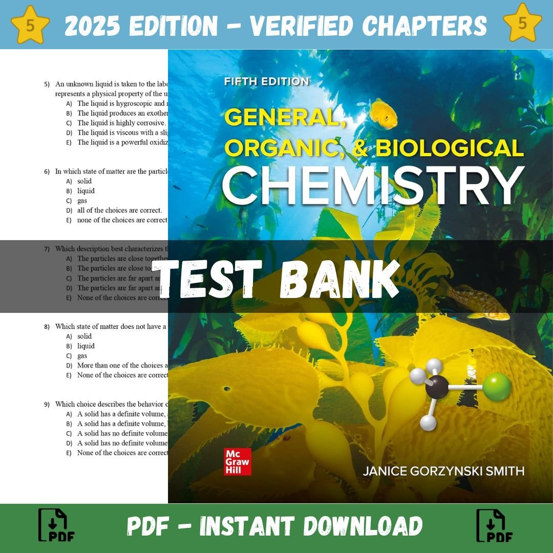 Test Bank for General, Organic
