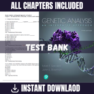 Test Bank for Genetic Analysis: An Integrated Approach, 3rd Edition | ISBN 9780134605173