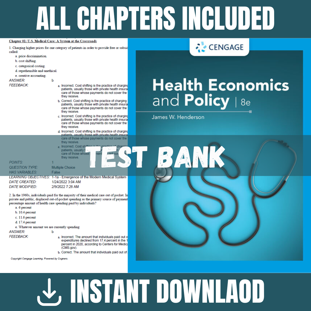 Test Bank for Health Economics