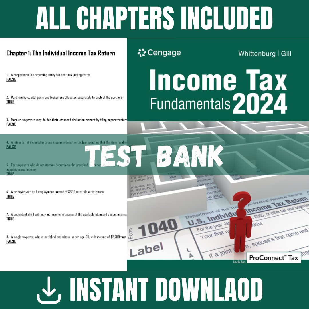 Test Bank for Income Tax