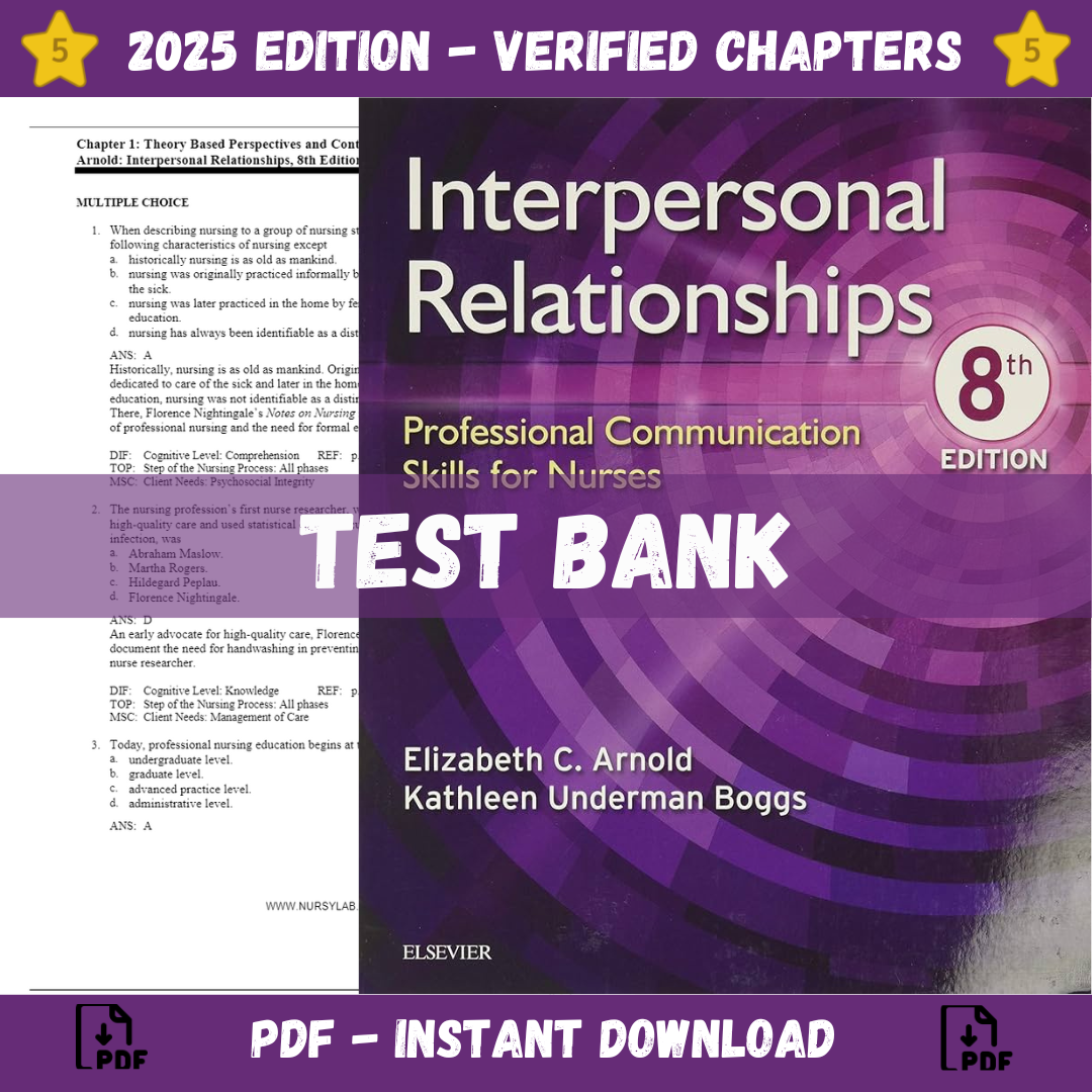 Test Bank for Interpersonal