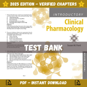Test Bank for Introductory Clinical Pharmacology 12th Edition | ISBN 9781975163747