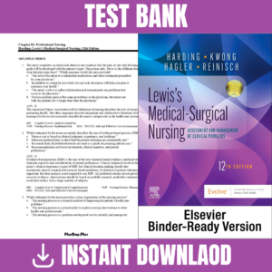 Test Bank for Lewis's Medical-Surgical Nursing 12th Edition By | ISBN 9780323792363