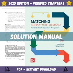 Test Bank for Matching Supply with Demand: An Introduction to Operations Management 5th Edition | ISBN 9780078096655