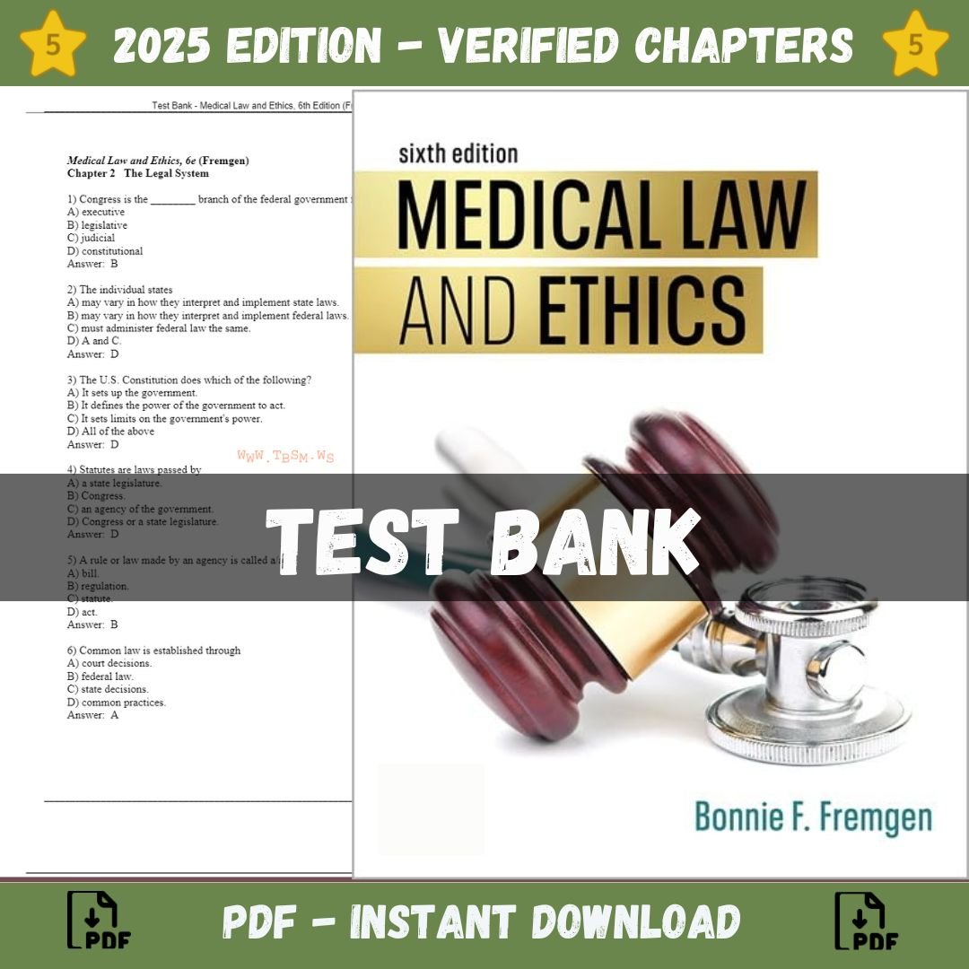 Test Bank for Medical Law