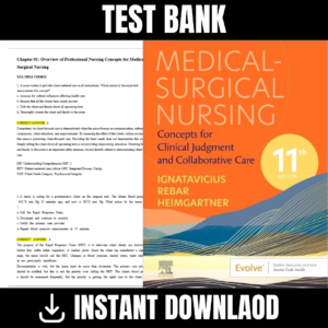 Test Bank for – Medical-Surgical Nursing: Concepts for Clinical Judgment and Collaborative Care, 11th Edition | ISBN 9780323878340
