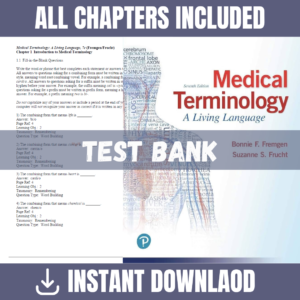 Test Bank for Medical Terminology: A Living Language, 7th Edition | ISBN 9780131849105