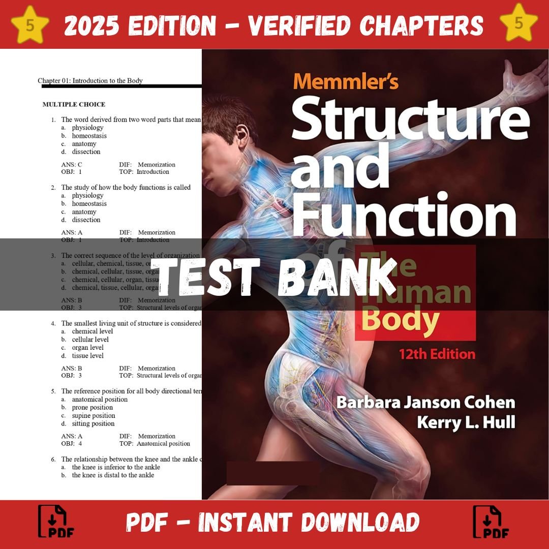 Test Bank for Memmlers Structure