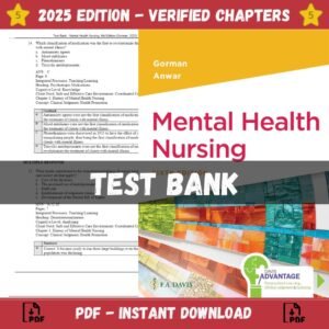 Test Bank for Mental Health Nursing, 6th Edition | ISBN 9781451188998