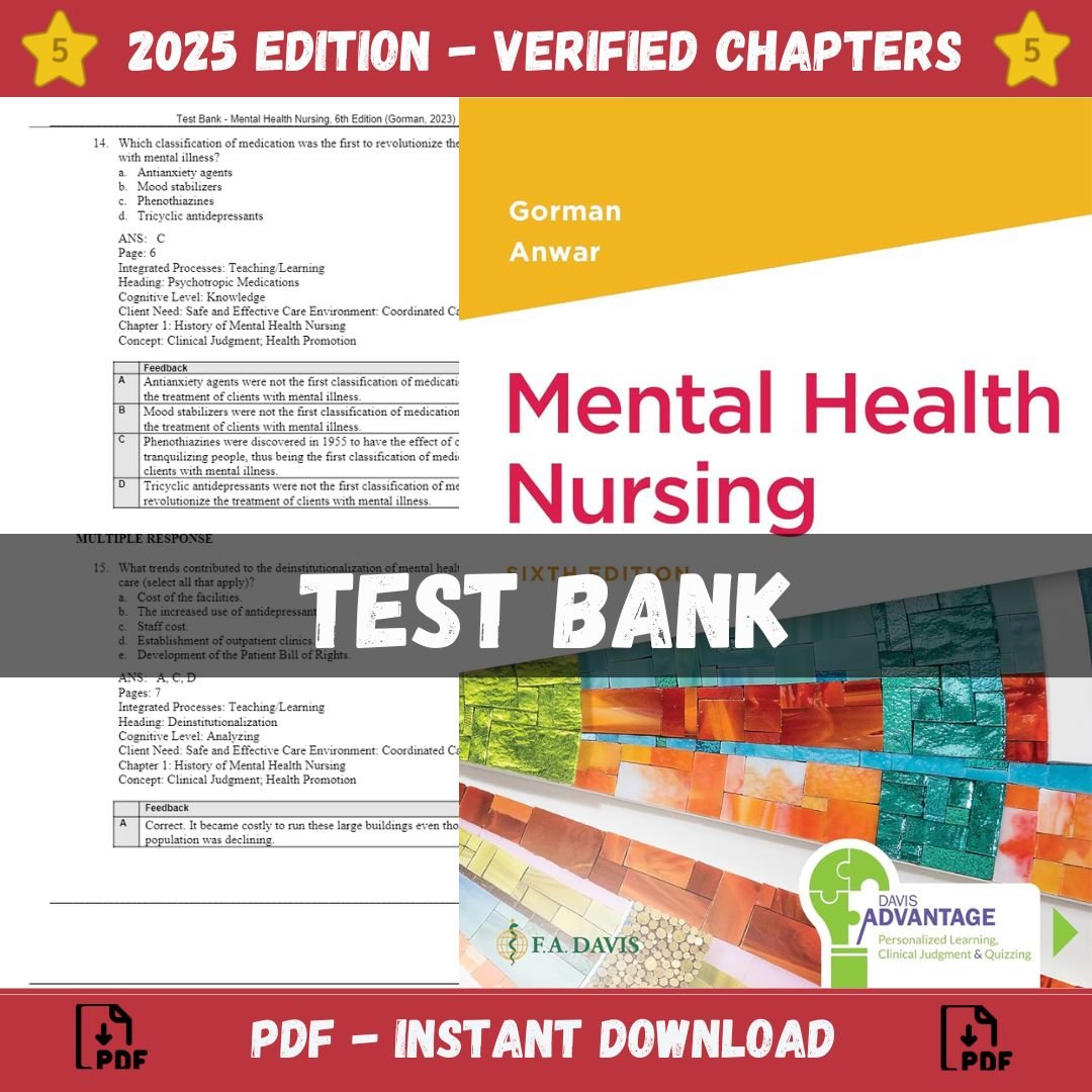 Test Bank for Mental Health